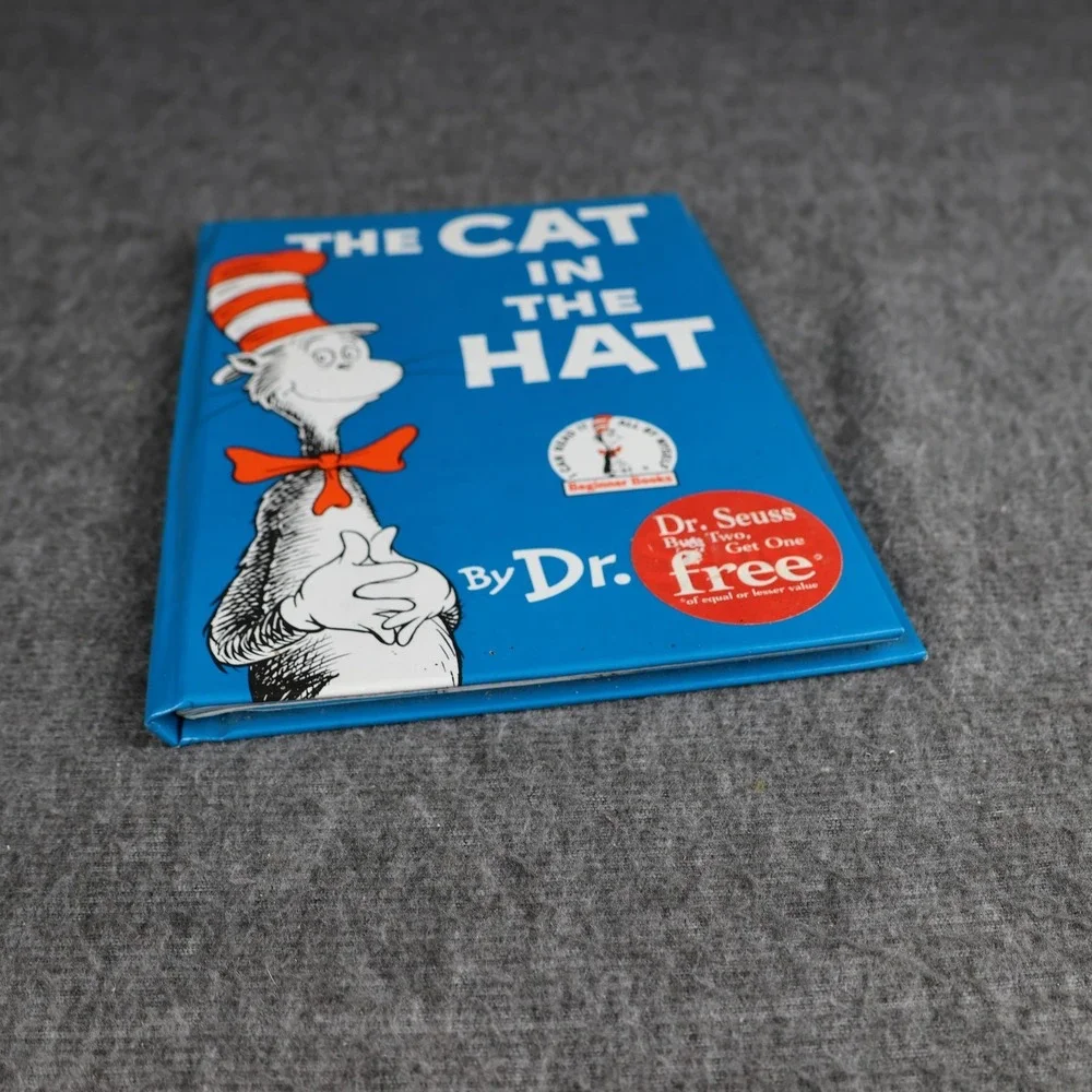 VTG The Cat In The Hat Dr. Seuss Blue HC Beginner Books Kids Illustrated USA